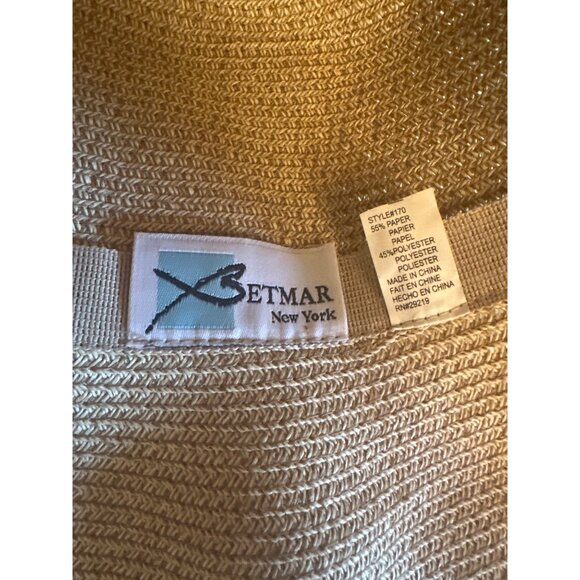 Betmar New York Paper Polyester Woven Sun Hat Stylish Packable Design - Picture 4 of 5